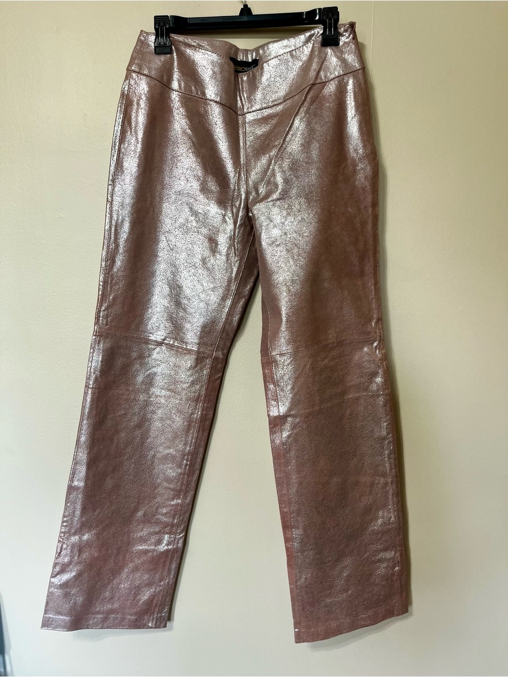 Y2K Metrostyle Metallic Pink Leather Pants